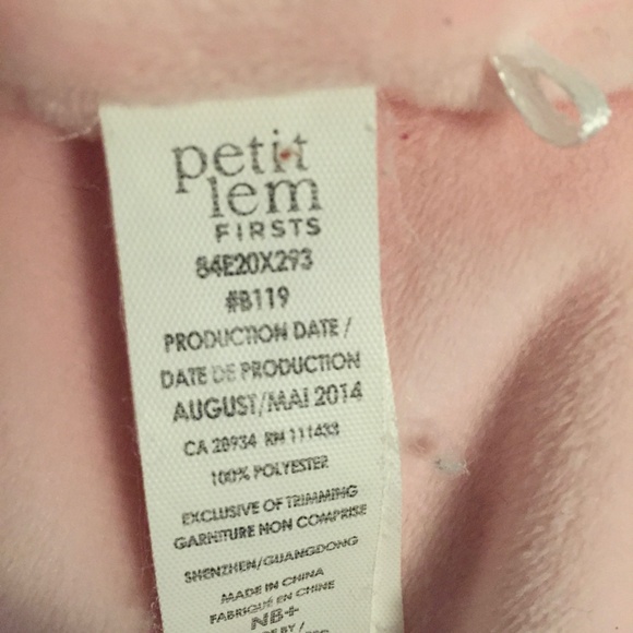 Petit Lem Firsts Lamb Sheep Pink White Baby Plush Security Blanket Lovey (2014) - Picture 5 of 5